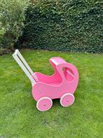 Houten Poppenwagen Roze/Wit - loopwagen, Antiek en Kunst, Ophalen