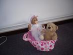 baby anabel   met geluid met reiswieg, Ophalen of Verzenden, Zo goed als nieuw, Babypop