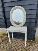 rieten kaptafel  rotan sidetable spiegel haltafeltje, Huis en Inrichting, Tafels | Kaptafels, Ophalen, 50 tot 100 cm, Zo goed als nieuw