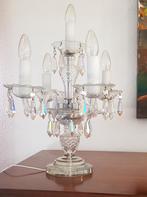 Tafellamp/girandole met pegels in kristalglas, Ophalen, Zo goed als nieuw, Glas, Minder dan 50 cm