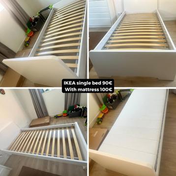 Bedonderstel, hoog, wit, 90x200 cm beschikbaar voor biedingen