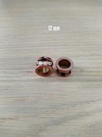 Nieuwe tunnels, pluggen. Bruin. Staal. 8, 10, 12, 14, 16 mm, Ophalen of Verzenden, Zo goed als nieuw, Staal, Oor- of Traguspiercing