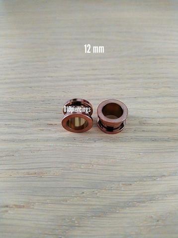 Nieuwe tunnels, pluggen. Bruin. Staal. 8, 10, 12, 14, 16 mm beschikbaar voor biedingen