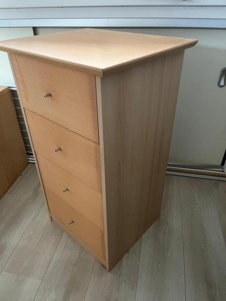 Ladekast met 4 Lades beuken fineer, Huis en Inrichting, Kasten | Kledingkasten, Gebruikt, Minder dan 100 cm, Minder dan 50 cm