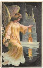 Jt20-56   Fantasie kaart  Met Engel. Met P. 1912, Verzenden, Voor 1920, Gelopen, Overige thema's