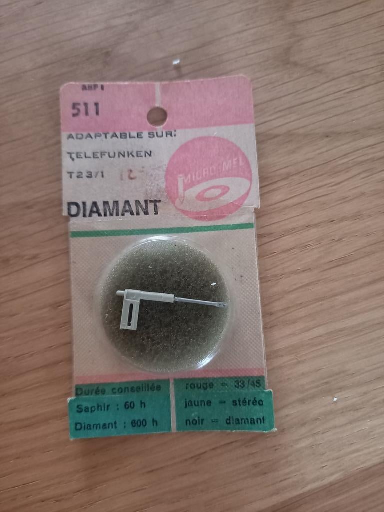 Telefunken T23/1 Diamant Naald - Nieuw, 1 single, Ophalen of Verzenden, Nieuw in verpakking, Overige genres