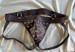 Zwarte Leren jockstrap M - L, Verzenden, Zo goed als nieuw, Maat 52/54 (L), Kleding