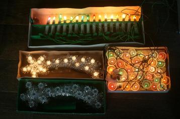4  x vintage kerstverlichting / kerstlampjes jaren 70/80 beschikbaar voor biedingen
