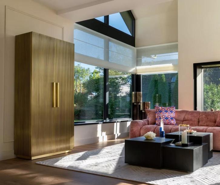 Richmond Ironville, kast brass, salontafel,  serie Ironville, Huis en Inrichting, Kasten | Televisiemeubels, Nieuw, 200 cm of meer