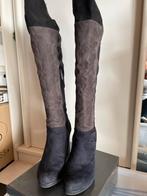 Tamaris Suède Hoge Laarzen Blauw/Grijs Maat 38, Hoge laarzen, Blauw, Ophalen of Verzenden, Gedragen