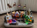 Kersthuisje kerstman met slee en rendieren, Diversen, Kerst, Ophalen of Verzenden, Zo goed als nieuw