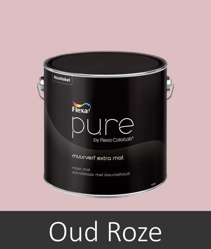 2,5 ltr roze muurverf Flexa Pure | extra mat | mild berry, Doe-het-zelf en Verbouw, Verf, Beits en Lak, Zo goed als nieuw, Ophalen of Verzenden