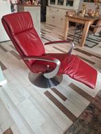 Relaxfauteuil echt leder, Huis en Inrichting, Ophalen, Zo goed als nieuw, Minder dan 75 cm, 50 tot 75 cm