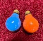 Twee Splendor Oranje & Blauwe gloeilampen 25W - E27, Gebruikt, Minder dan 30 watt, Gloeilamp, E27 (groot)
