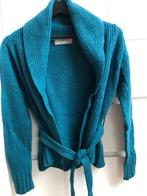 Wollen vest met riem van Zara , groenblauw, super warm!  S, Zara, Ophalen of Verzenden, Zo goed als nieuw, Maat 36 (S)