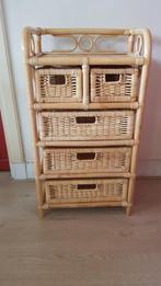 Bamboe/rotan kastje met lades, Huis en Inrichting, Kasten | Ladekasten, Minder dan 50 cm, 5 laden of meer, Ophalen of Verzenden