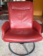 Vintage IKEA Malung Relaxfauteuil - Rood Leer, Huis en Inrichting, Fauteuils, Ophalen of Verzenden, Gebruikt, Leer, 75 tot 100 cm