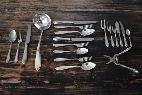 Zilveren zilver Puntfilet messen lepels vorken wildschaar ea, Antiek en Kunst, Antiek | Goud en Zilver, Zilver, Ophalen of Verzenden