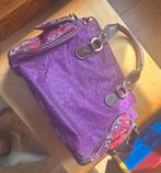 Lila Handtas met Bloemenprint, Ophalen of Verzenden, Gebruikt, Paars, Handtas