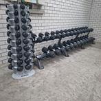 Eleiko Valcano Polyurethaan Dumbells Set 1 tot 36 kg +Racks, Ophalen, Zo goed als nieuw, Kettlebell