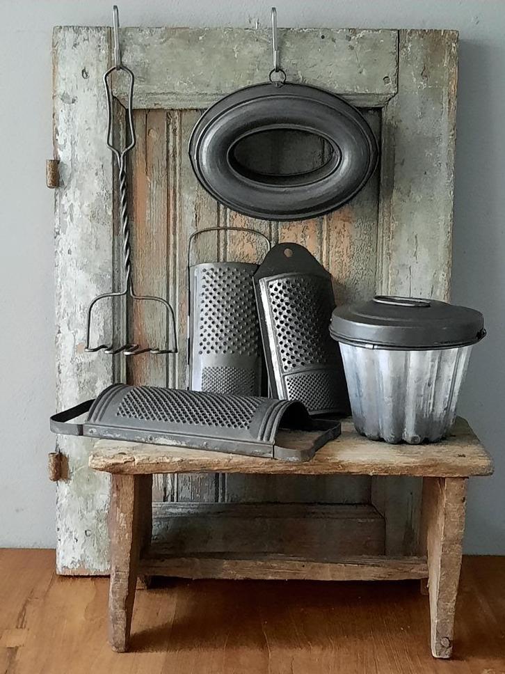 Oude poffert ovale rijstring pureestamper rasp *Etage3*, Huis en Inrichting, Woonaccessoires | Overige, Gebruikt, Ophalen of Verzenden