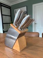 Sola Messenset met Blok, Huis en Inrichting, Keuken | Bestek, Ophalen of Verzenden, Zo goed als nieuw, Rvs of Chroom, Vaatwasserbestendig