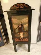 UNIEK OUDE HOUTEN DRANK KAST GOLF 125X50X35 CM VINTAGE STAAT, Antiek en Kunst, Antiek | Meubels | Kasten, Ophalen