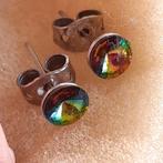 Mooie Oorstekers Oorbellen met Veelkleurig Steentje, Verzenden, Overige materialen