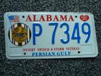 Kentekenplaat licenseplate Alabama Persian Gulf Veteran USA, Verzenden, Gebruikt, Auto's