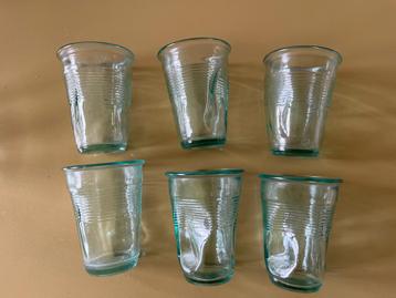 Deukbekers gerecycled glas 6 stuks