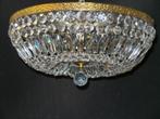 Grote plafonniere van strengen kristallen en prismaplaatjes, Ophalen, Gebruikt