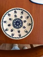 Gebaksbordjes ‘blue daisy’ pools aardewerk, Keramiek, Ophalen of Verzenden, Zo goed als nieuw, Bord(en)