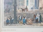 Mooie antieke ingelijste gravure uit Duitsland van Frankfurt, Antiek en Kunst, Kunst | Etsen en Gravures, Ophalen of Verzenden