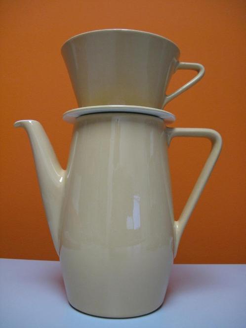 vintage keramische koffiepot met filter Douwe Egberts, Huis en Inrichting, Keuken | Keukenbenodigdheden, Gebruikt, Ophalen of Verzenden