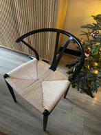 Eetkamer stoel met rieten zitting Loods 5, Huis en Inrichting, Stoelen, Riet of Rotan, Twee, Zwart, Ophalen of Verzenden