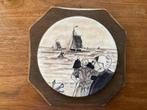 Plateel tegeltje van Katwijk 1906 denk zelf Rozenburg, Verzenden