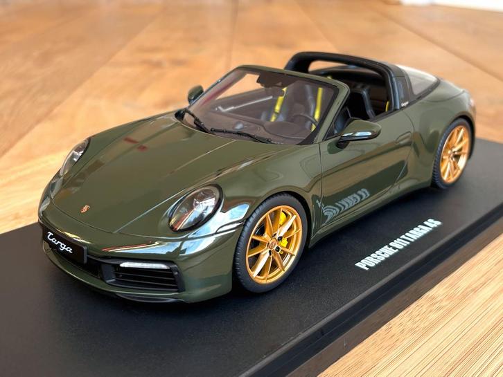 Porsche 911 992 Targa 4S groen 1:18 GT Spirit 999st nieuw, Hobby en Vrije tijd, Modelauto's | 1:18, Nieuw, Auto, Overige merken