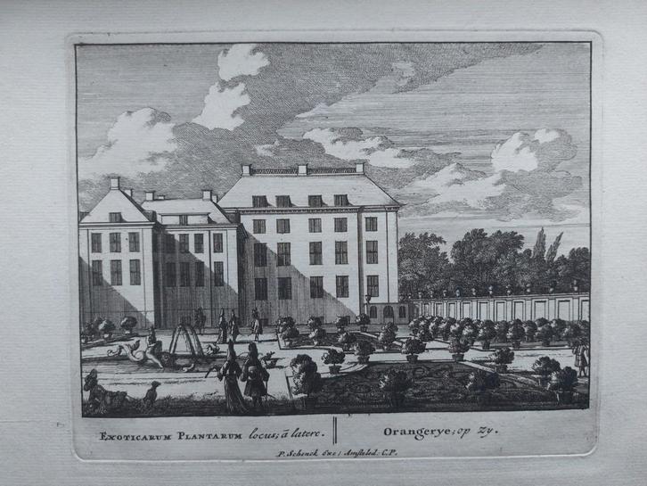 3 / Exoticarum Plantarum - Orangery te Den Haag Oude gravure, Antiek en Kunst, Kunst | Etsen en Gravures, Ophalen of Verzenden