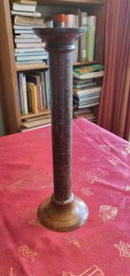 Vintage Koperen Kandelaar met Reliëf, Antiek en Kunst, Ophalen of Verzenden, Koper of Brons