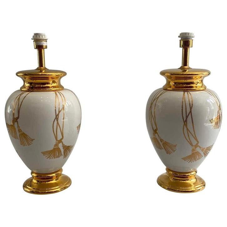 Maison Dauphin Hollywood Regency Lamp, Huis en Inrichting, Lampen | Vloerlampen, Gebruikt, Minder dan 100 cm, Glas, Metaal, Ophalen of Verzenden