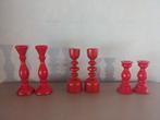 Setjes rode houten kandelaars uit Zweden, Diversen, Kerst, Ophalen of Verzenden, Gebruikt