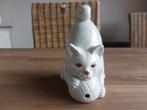 Prachtige Zeldzame Kat Poes Bol Wol Houder Keramiek Japan, Verzenden, Zo goed als nieuw, Dier