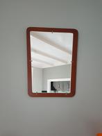 Rechthoekige Spiegel met teak achtergrond - Vintage jaren 70, Huis en Inrichting, Woonaccessoires | Spiegels, Minder dan 50 cm