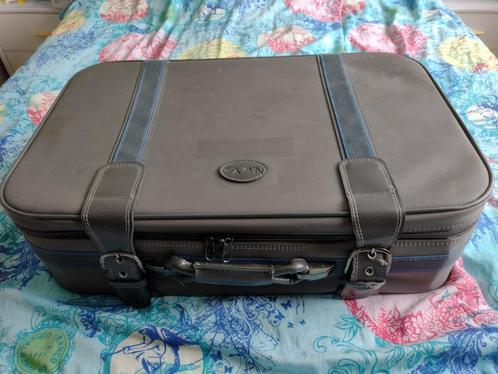 grijze canvas koffer met wieltjes, Sieraden, Tassen en Uiterlijk, Koffers, Gebruikt, Overige materialen, 60 tot 70 cm, 35 tot 45 cm