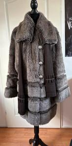 Bontjas, taupe/grijs, imitatie bont, merk Halfmoon, mt. M, Kleding | Dames, Maat 38/40 (M), Ophalen of Verzenden, Zo goed als nieuw