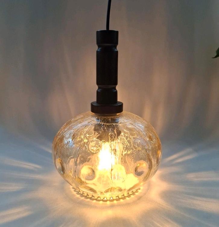 Vintage Zweedse Persglazen Hanglamp, Huis en Inrichting, Lampen | Hanglampen, Zo goed als nieuw, Minder dan 50 cm, Ophalen of Verzenden