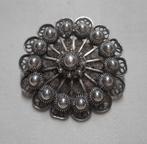 Zilveren Zeeuwse knop / drachtknop broche nr.270, Verzenden, Zilver, Broche