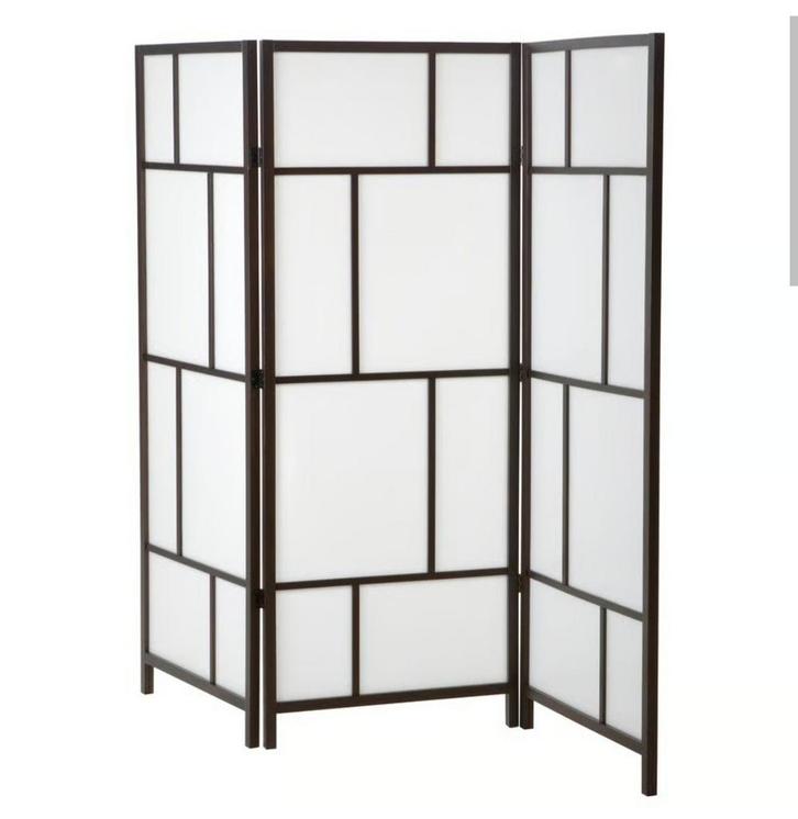 Scheidingswand/ roomdivider, wit/zwart, 216x185 cm, Huis en Inrichting, Woonaccessoires | Kamerschermen, Zo goed als nieuw, Ophalen