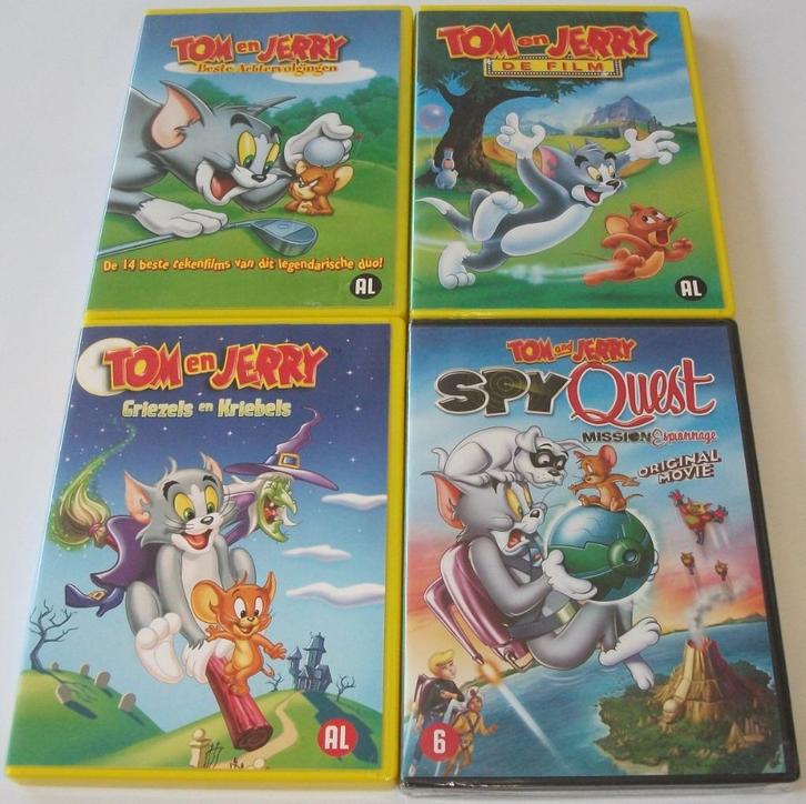 Dvd *** TOM & JERRY *** 4 stuks, Cd's en Dvd's, Dvd's | Kinderen en Jeugd, Zo goed als nieuw, Film, Komedie, Alle leeftijden, Ophalen of Verzenden