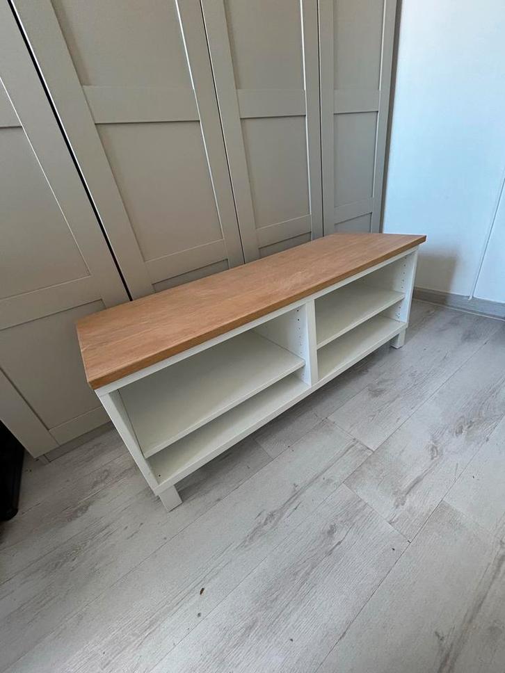 IKEA Besta TV Meubel met Houten Top, Huis en Inrichting, Kasten | Televisiemeubels, Gebruikt, Minder dan 100 cm, 100 tot 150 cm